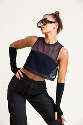 Shadow Sprint Mesh Crop