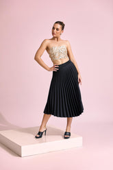 Aria Pleated Midi Skirt