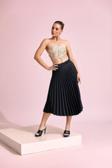 Aria Pleated Midi Skirt