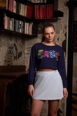 "Graphic grooves crop top "