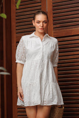Maya Button Down Frill Dress