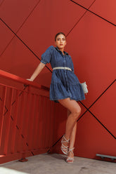 Blue Horizon Tiered Denim Dress