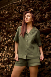 Zaya Bloom Linen Short