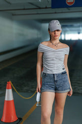 Stripes & shoulders Top