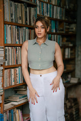 Nola Moss Linen Top-