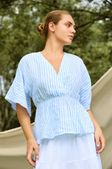 Aurelia Bloom Linen Top