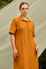 Zaya Petal Linen Dress