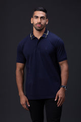 Gridline Tipped Collar Polo