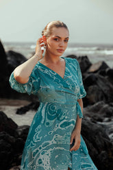 Dewdrop Breeze Wrap Dress