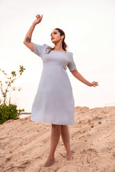 Misty Morning Linen Dress