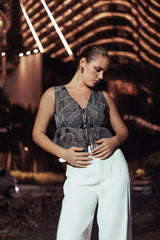 Cinch And Flounce Tie Top