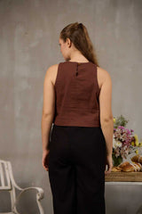 Azalia Loom Linen Top