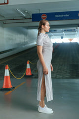 Ribbed Radiance Long Dress