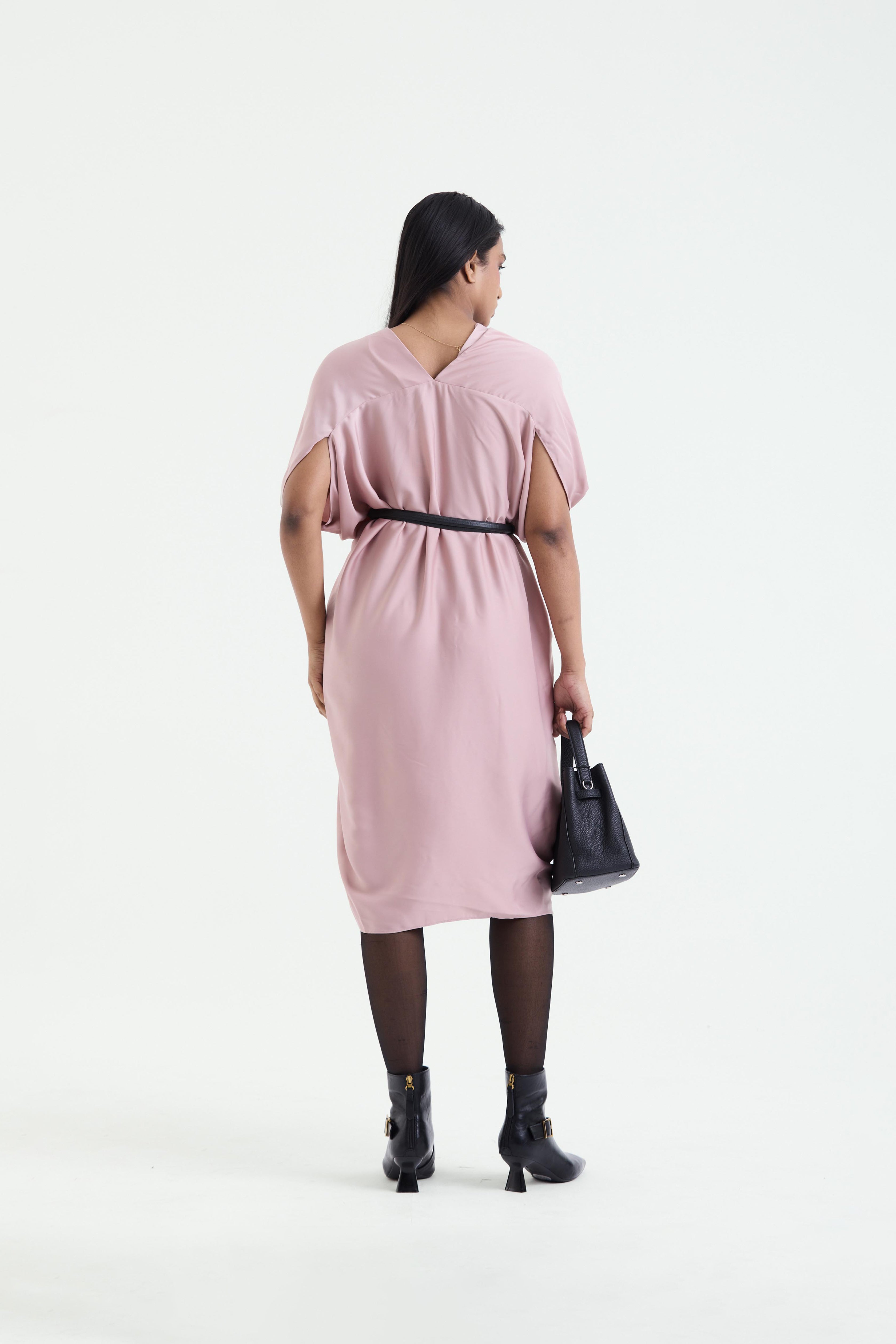 cocoon midi dress Avocado Gathered Cocoon Midi Dress