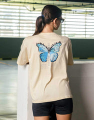 Coolane Butterfly Printed Oversized T Shirt