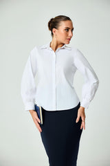 Vintage Flower Embroidery Stripe Work Wear Shirt