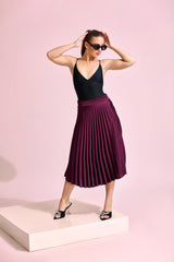 Aria Pleated Midi Skirt