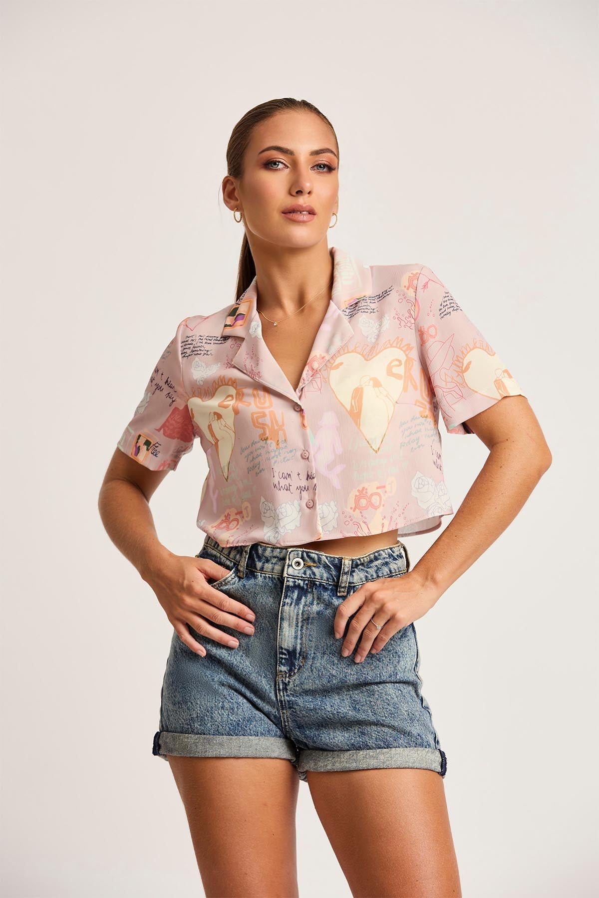 Amelie Casual Printed Button Down Top