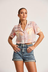 Amelie Casual Printed Button Down Top