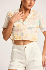 Amelie Casual Printed Button Down Top