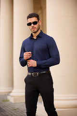 Midnight Wave Textured Shirt