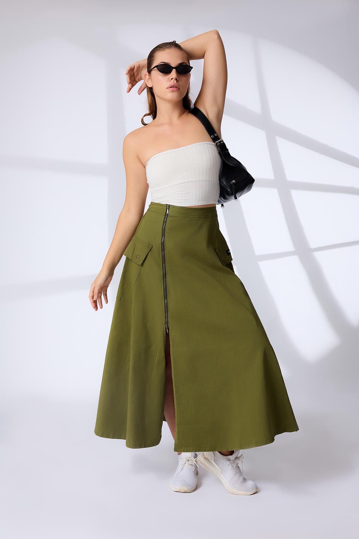 SleekZip Flare Skirt