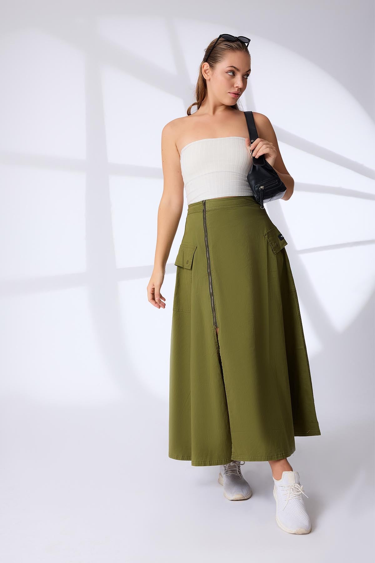 SleekZip Flare Skirt