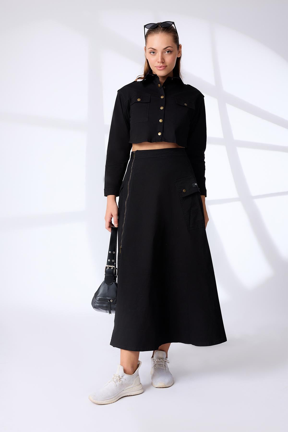 SleekZip Flare Skirt