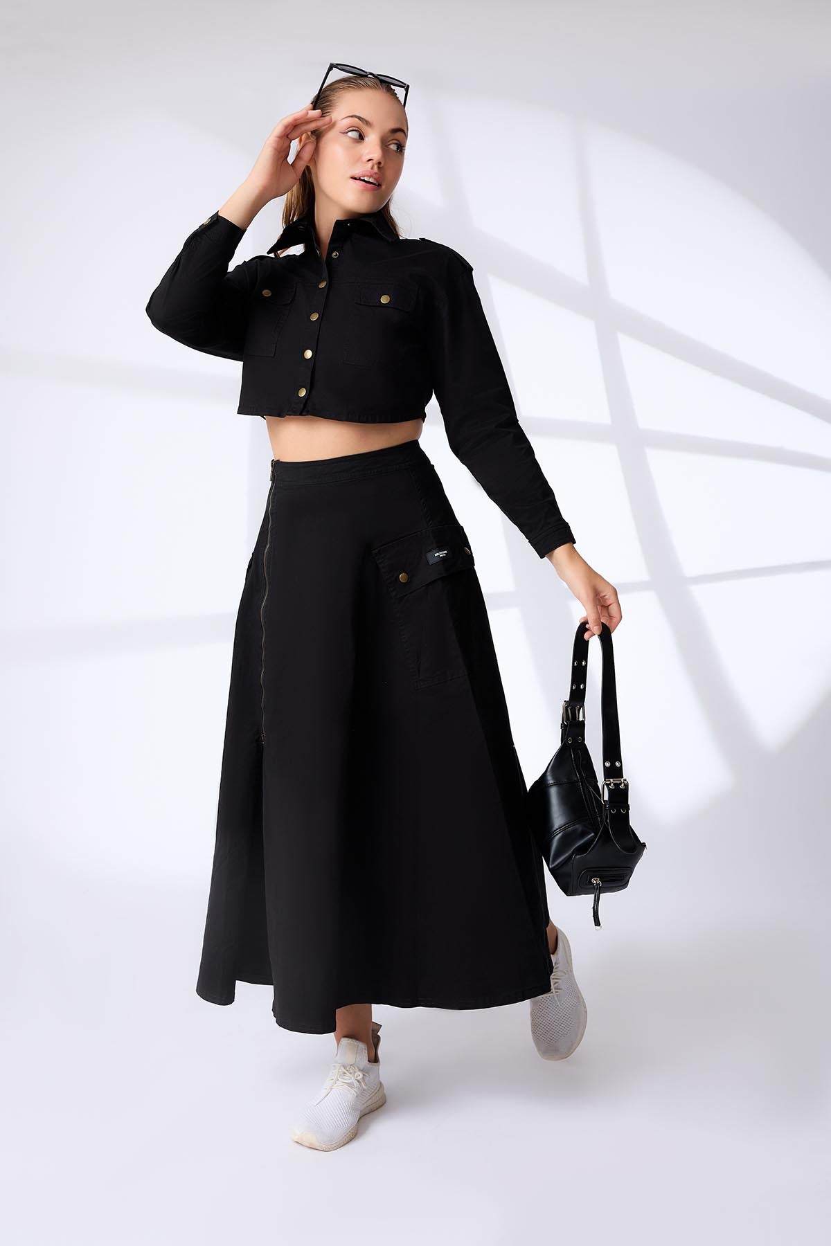 SleekZip Flare Skirt