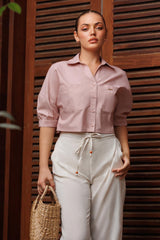 Kaylee Button Down Crop Top