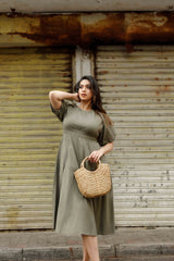 Moonlit Mirage Linen Dress