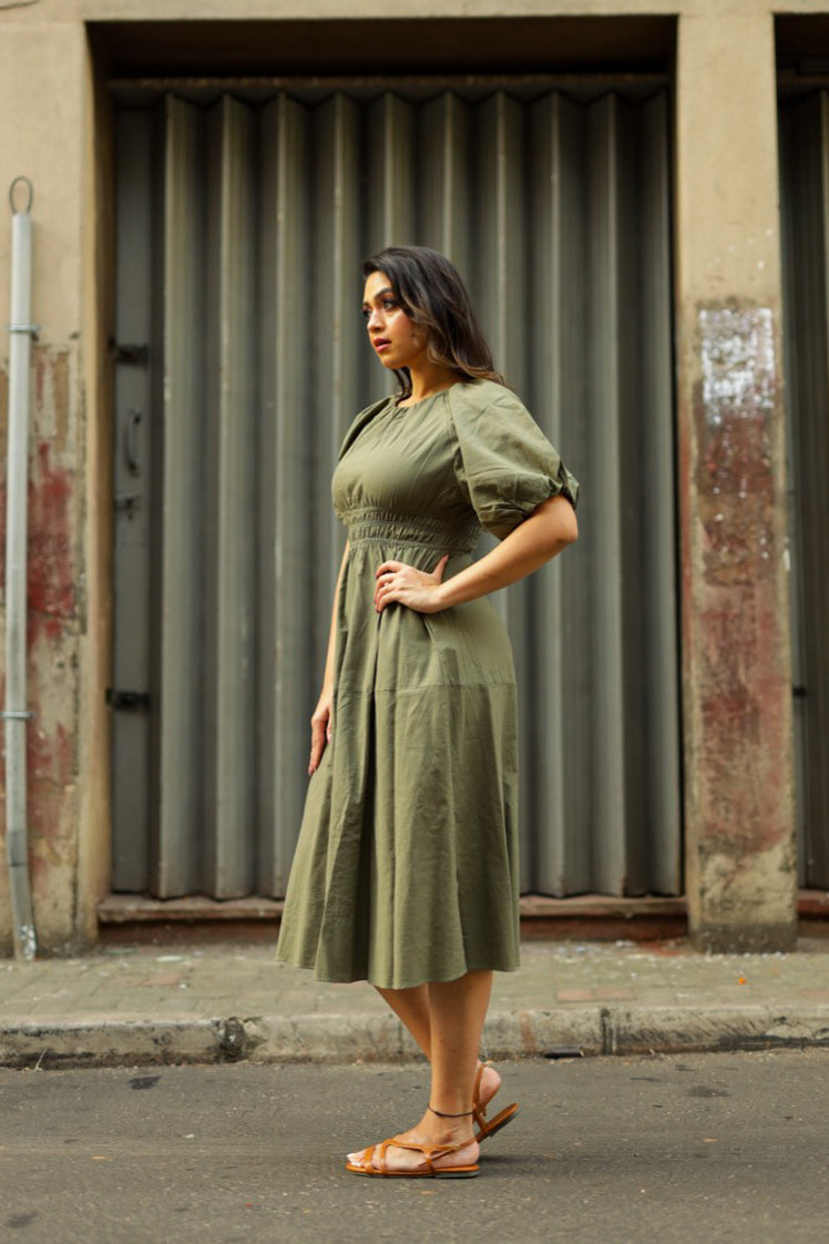 Moonlit Mirage Linen Dress