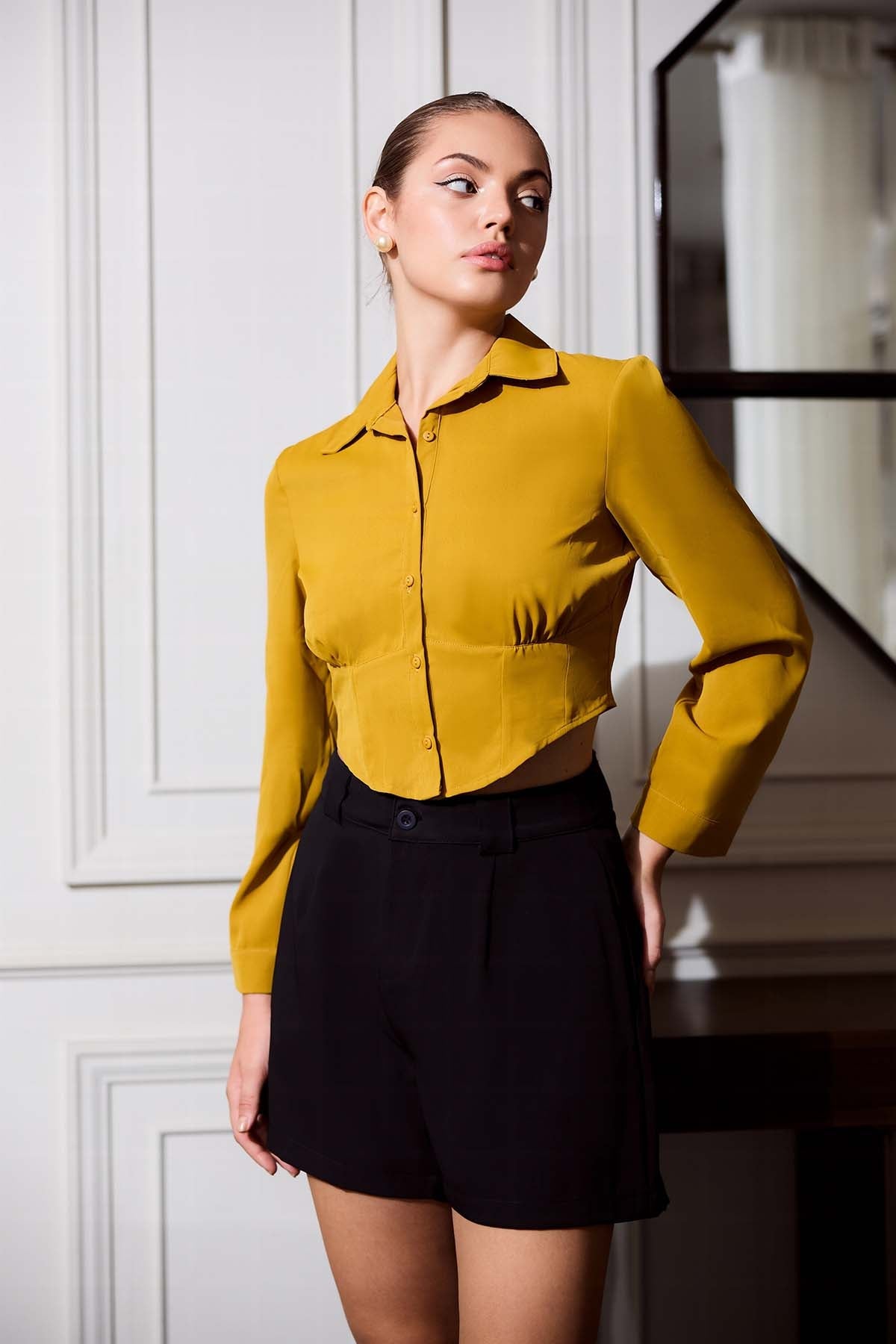 Astrid Corset Detail Long Sleeve Top