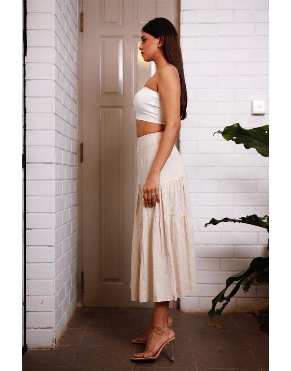 Sofia frill midi Skirt