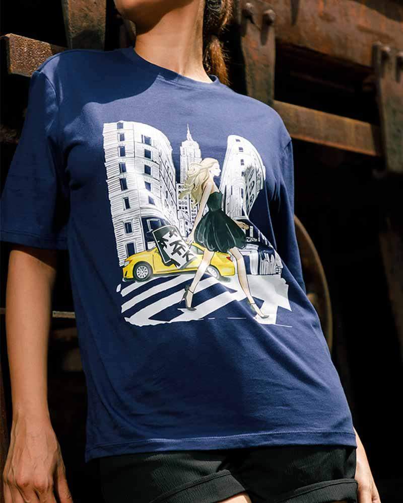 Mid night new york basic t shirt