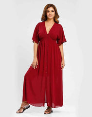 Xiomara Plunging Neckline Maxi Dress