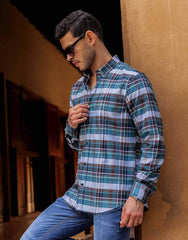 Sentinel Long Sleeve Shirt - Dark Green Check