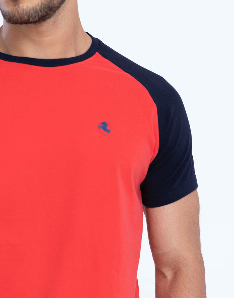 Veteran Raglan Sleeve Tee - Dark Coral