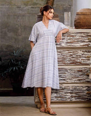 Miami Sunset Stripe Linen Dress