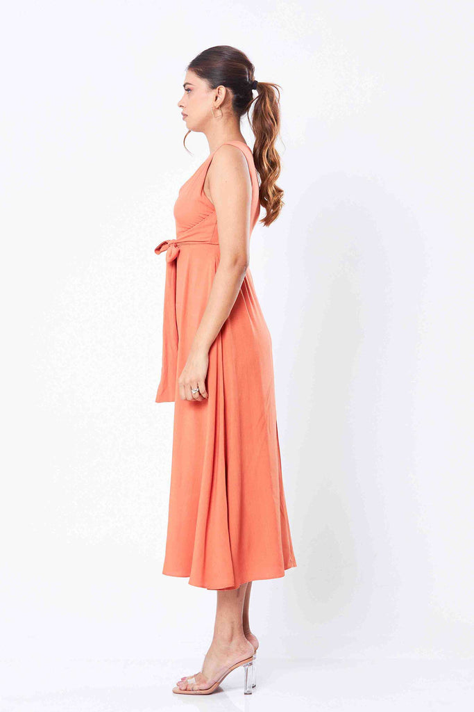 Julia Front Tie Midi Dress