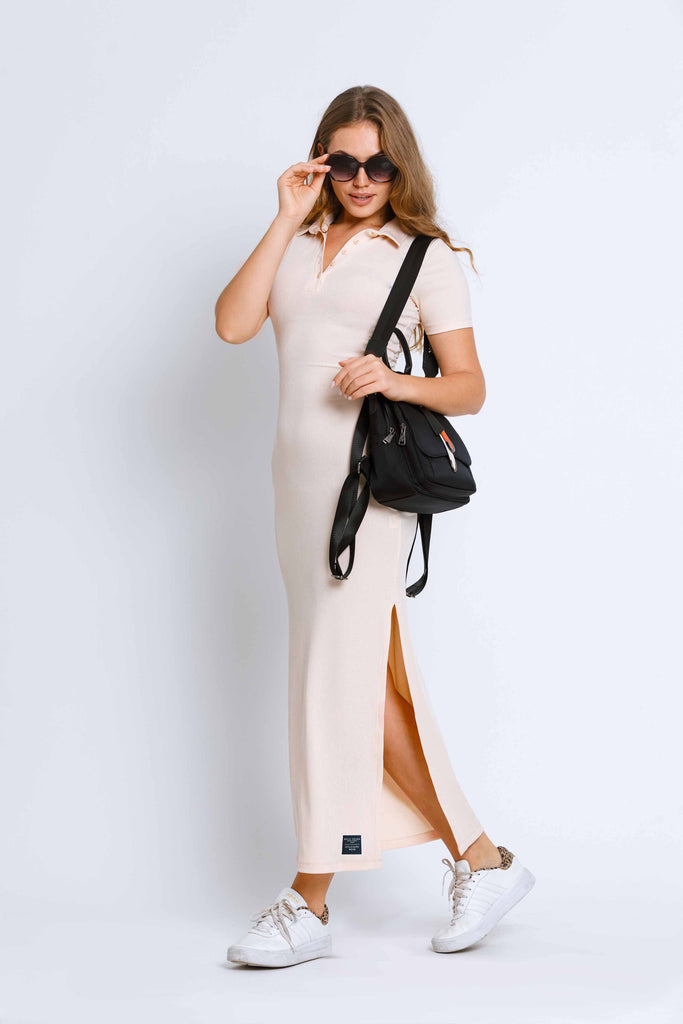 Ribbed Radiance Long Dress