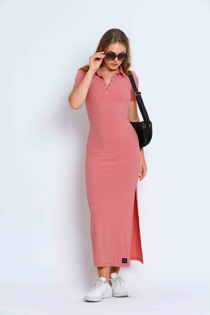 Ribbed Radiance Long Dress