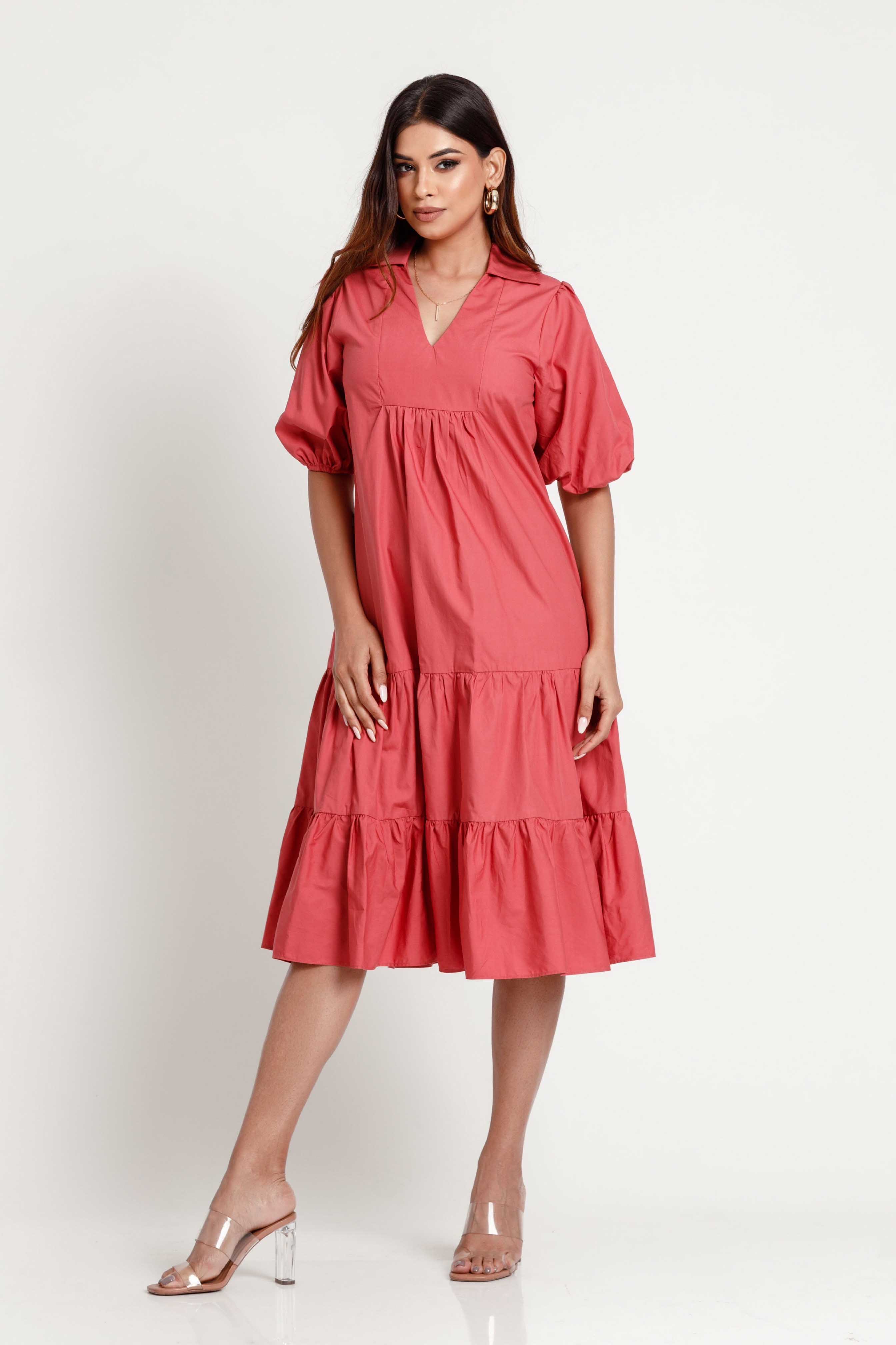 Evelyn Frill Midi Dress