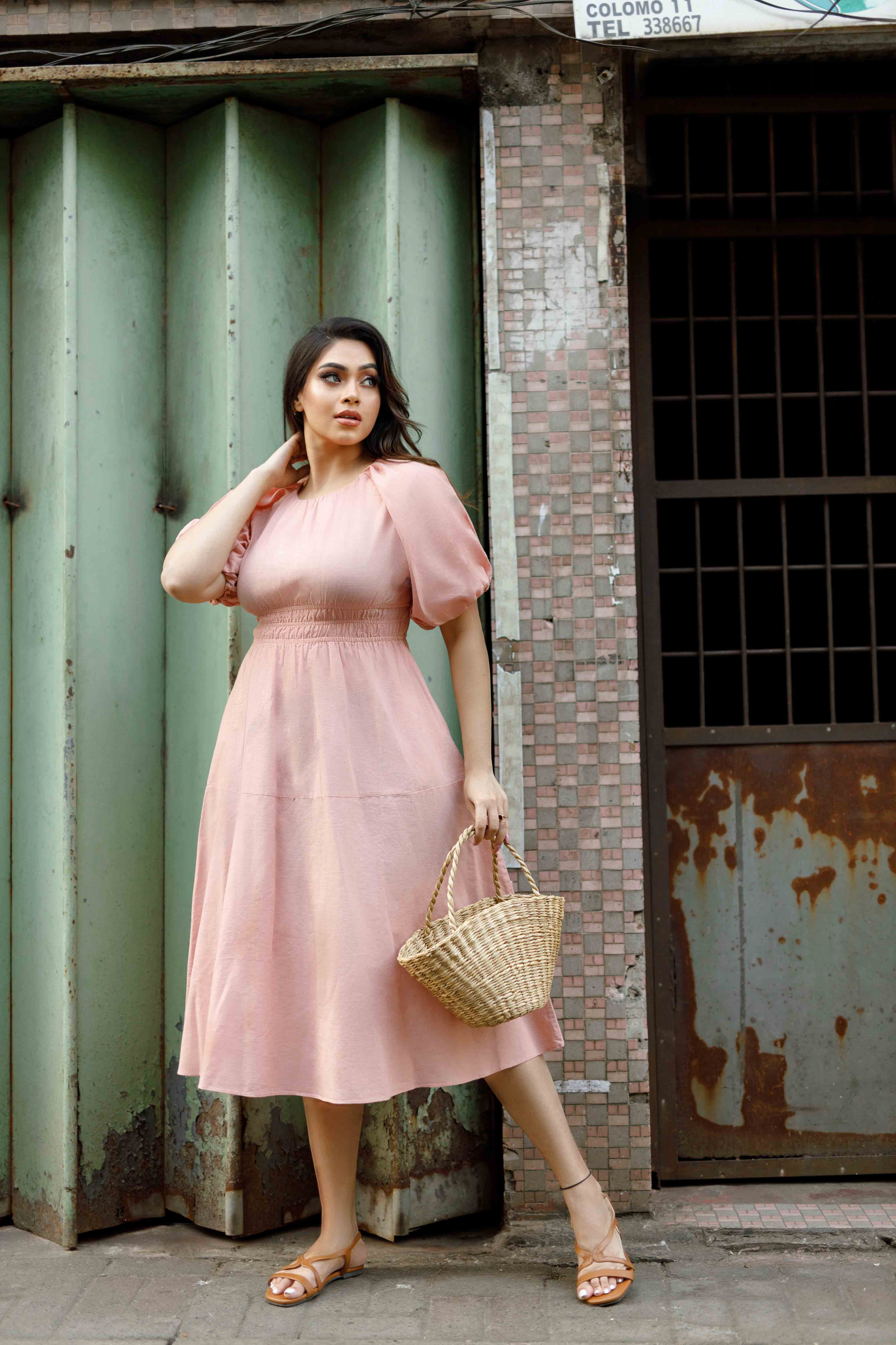 Moonlit Mirage Linen Dress