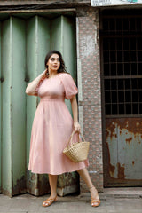 Moonlit Mirage Linen Dress