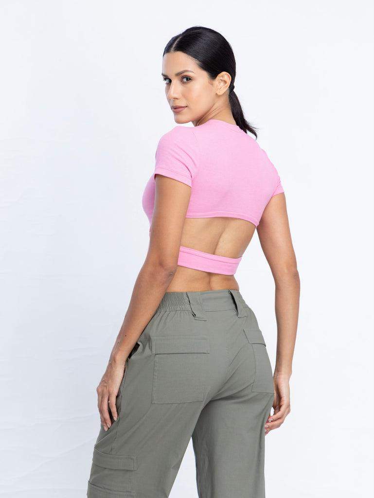 Sun breeze Crop Top with back cutout detail