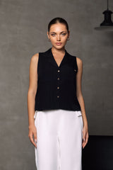 Simply Wear Sleevless Collared Top