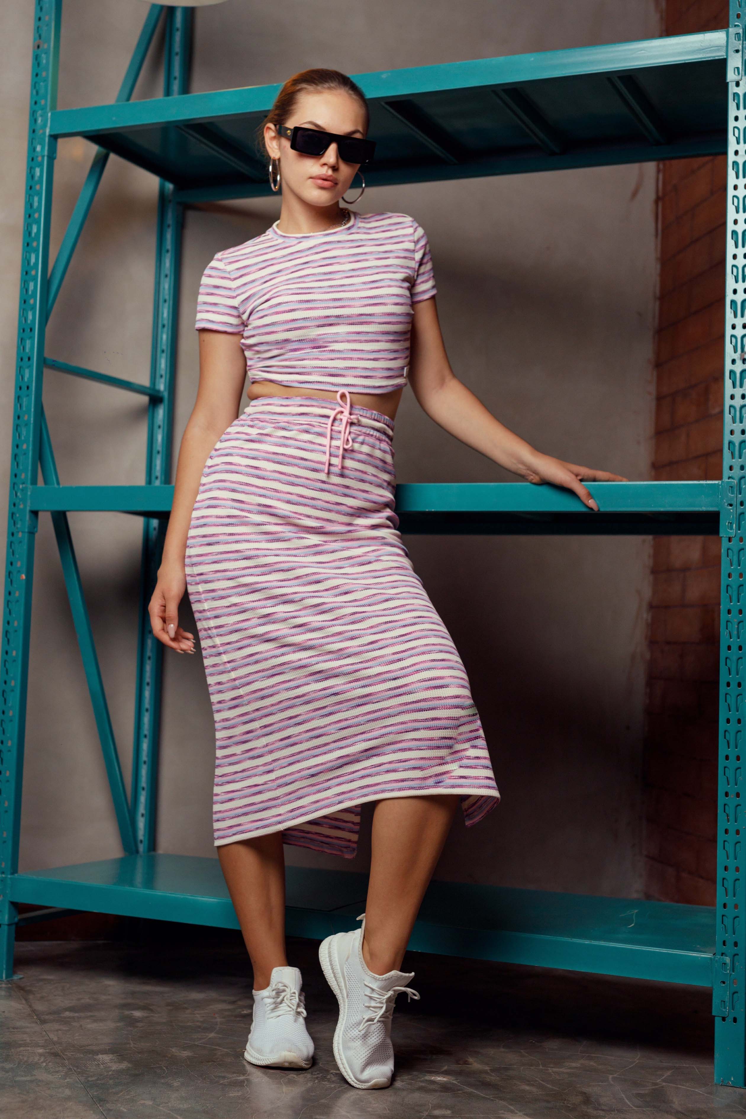 Stripe sensation chic skirt