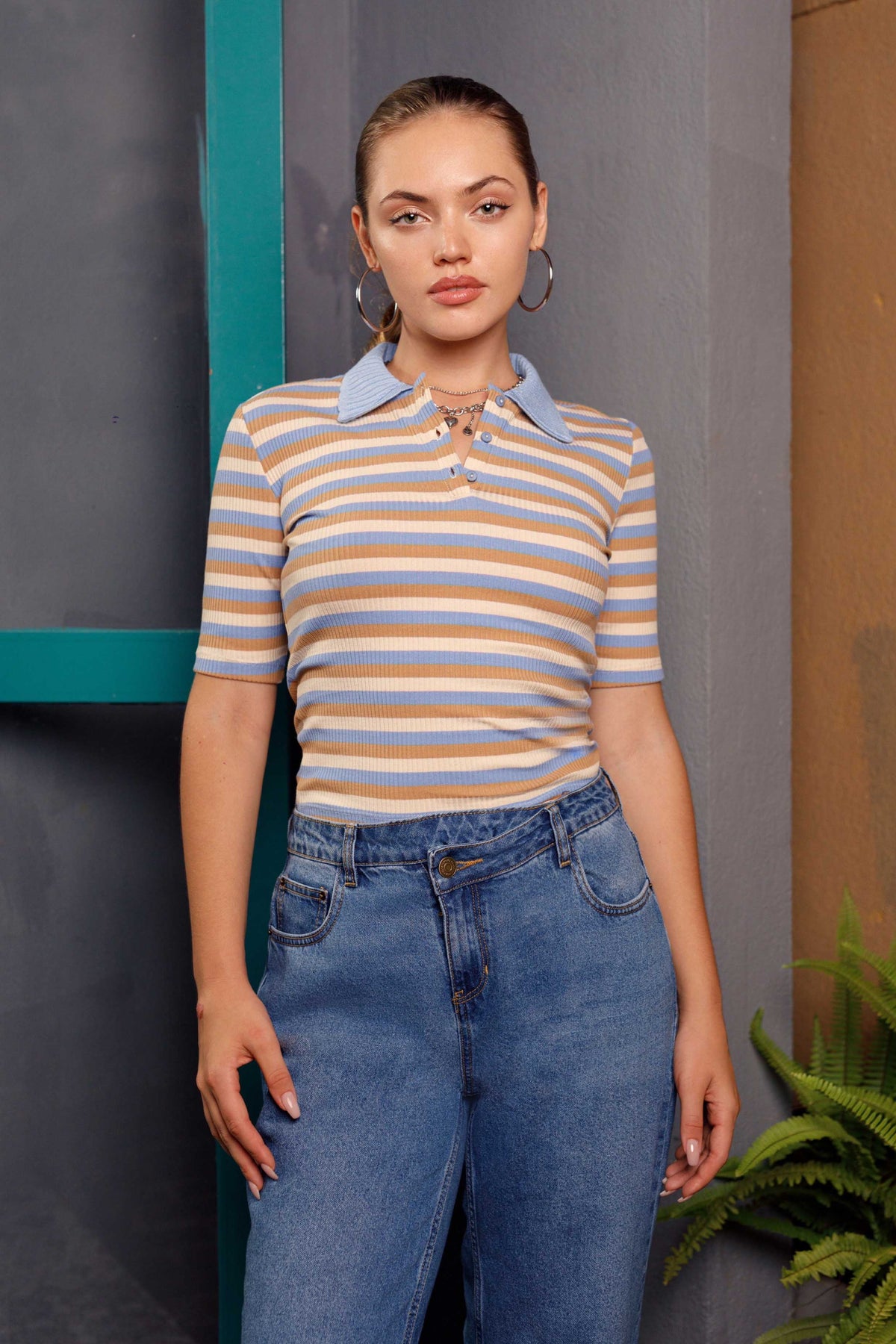 Stripe Dreams Fitted Top