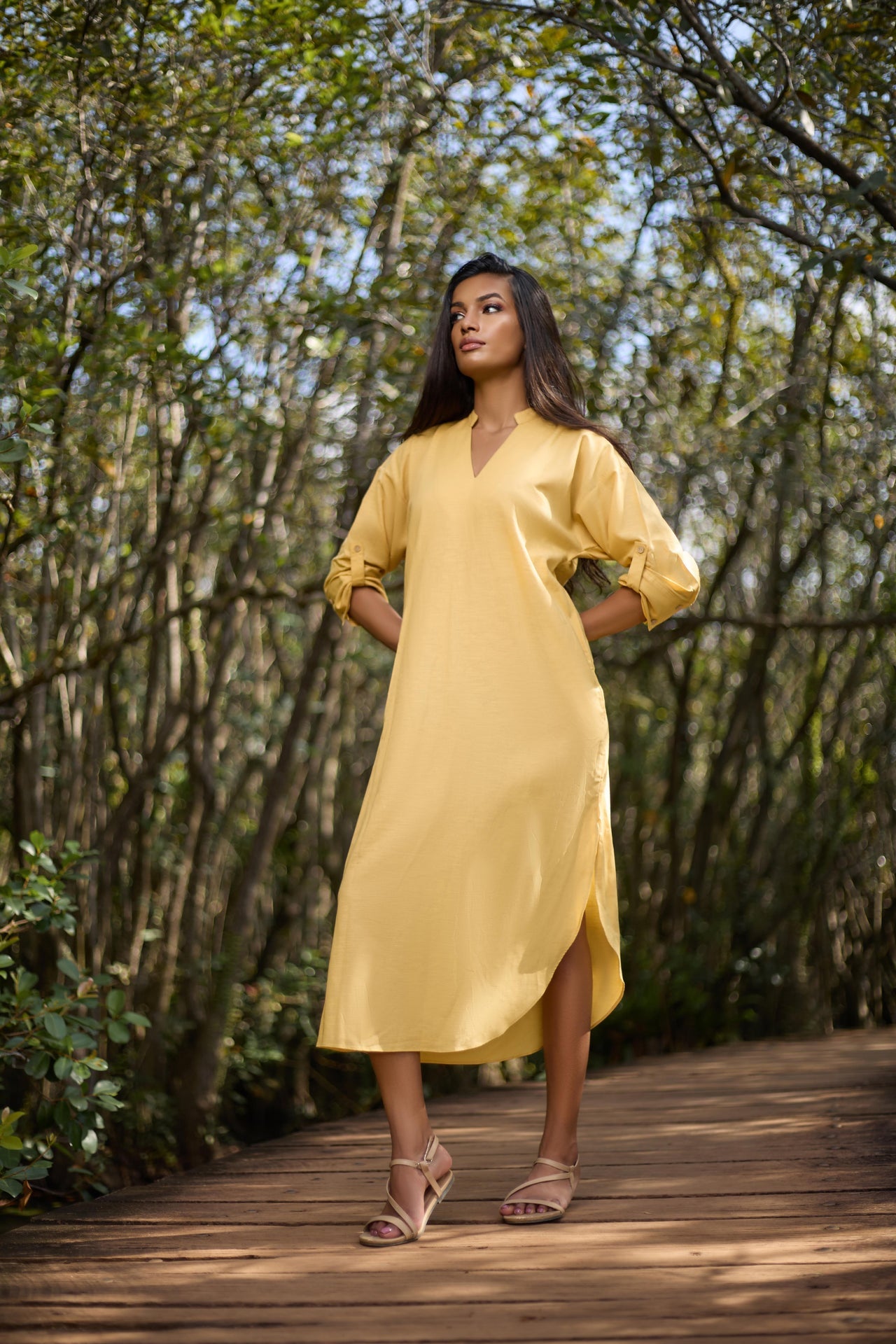 Nuvia Linen Shirt Dress